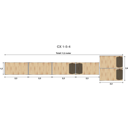 Brygga Rentukka CX 1-5-4, Landf�ste f�r l�s mark