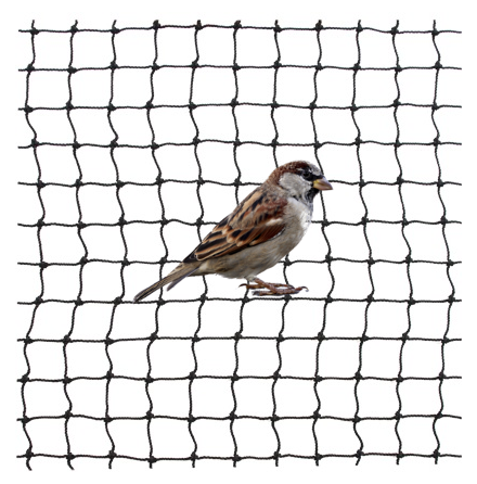 F�gelskyddsn�t 20mm svart nylon 1mm knutl�st