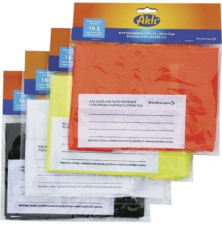 Flagga svart 22x22cm f�r flaggboj, n�tvakare 2-pack